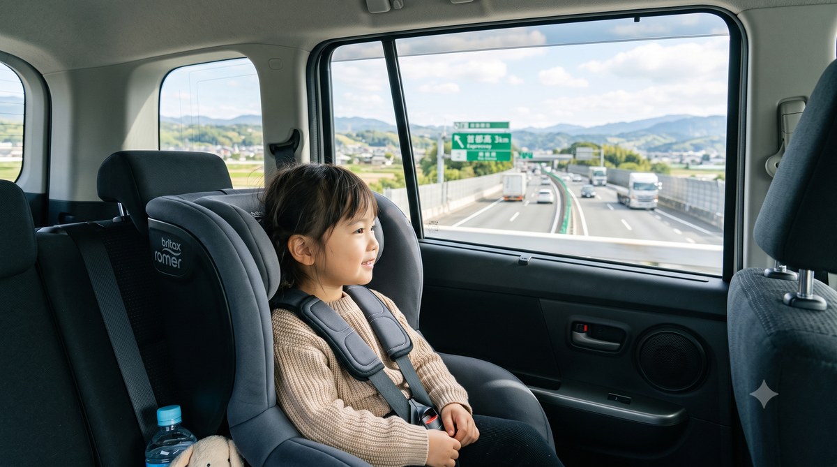 子どもの車酔い対策【2026年】|お盆の帰省で酔わせない乗る前30分の準備と席の選び方